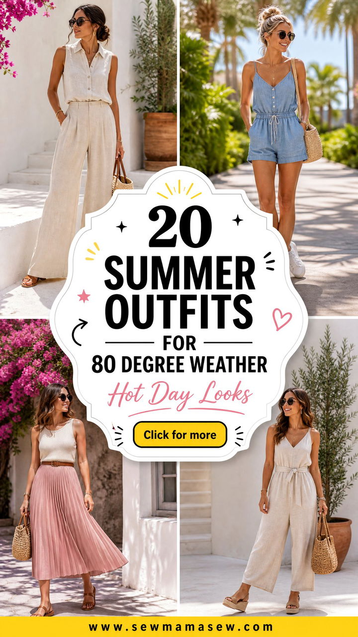20 Summer Outfits for 80 Degree Weather for Hot Days Ahead - 20 Summer Outfits for 80 Degree Weather for Hot Days Ahead