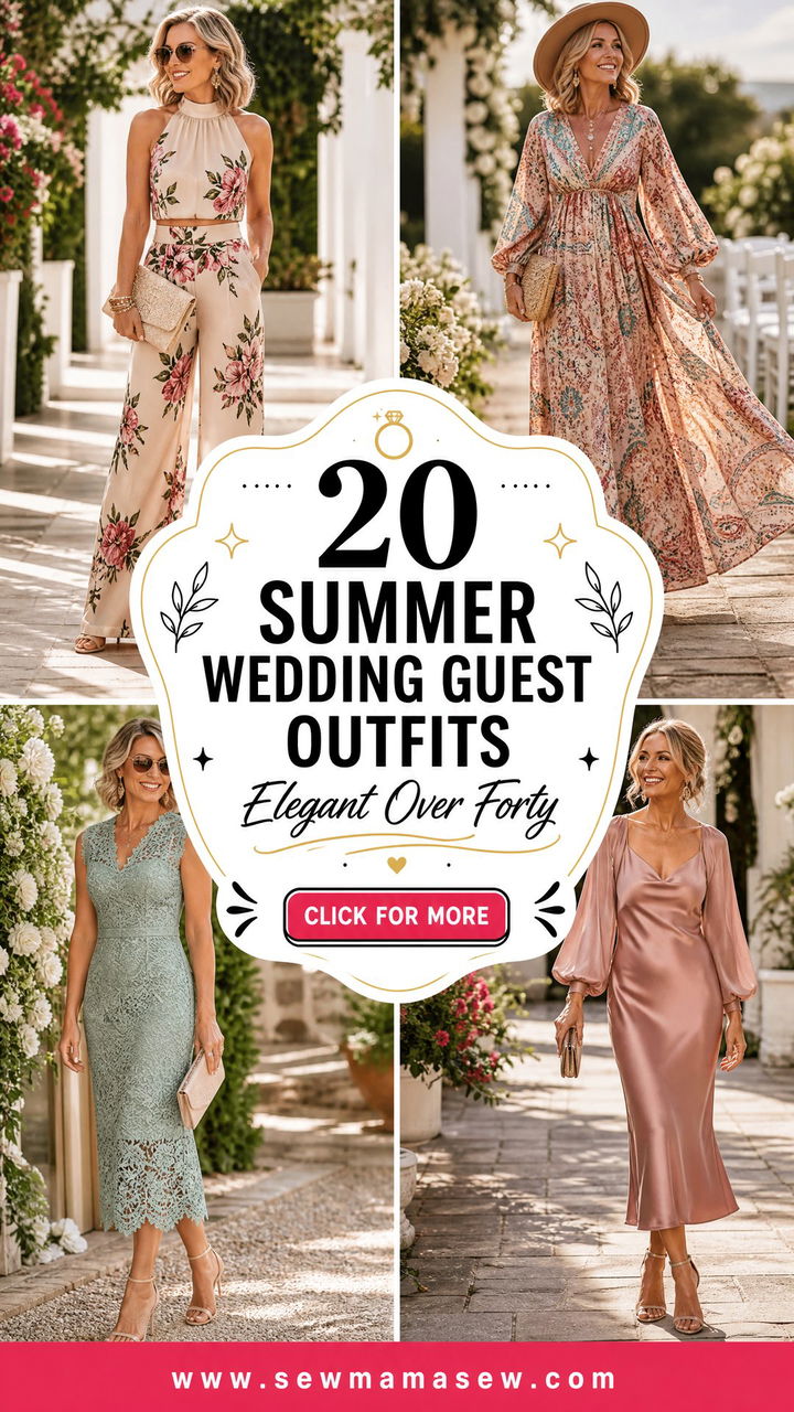 20 Summer Wedding Guest Outfits for Women Over 40 - 20 Summer Wedding Guest Outfits for Women Over 40