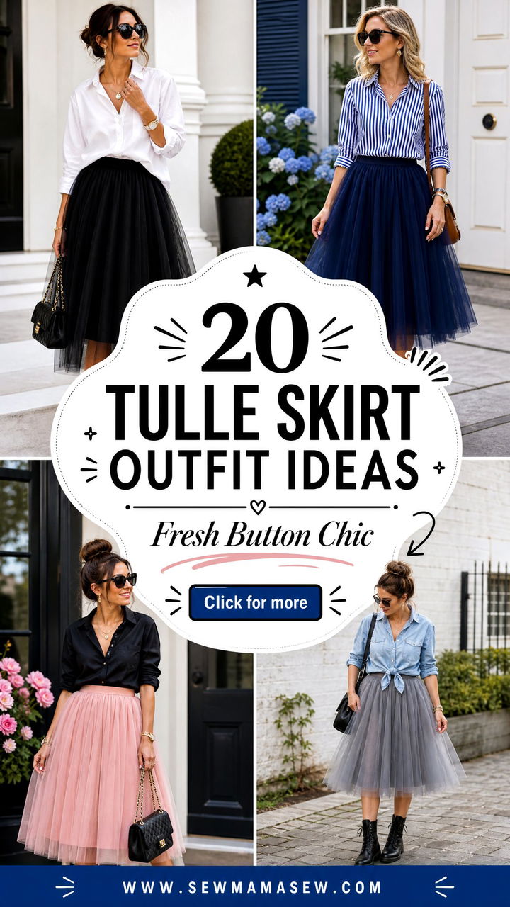 20 Tulle Skirt Outfit Ideas With a Button Down Fresh Chic - 20 Tulle Skirt Outfit Ideas With a Button Down: Fresh Chic