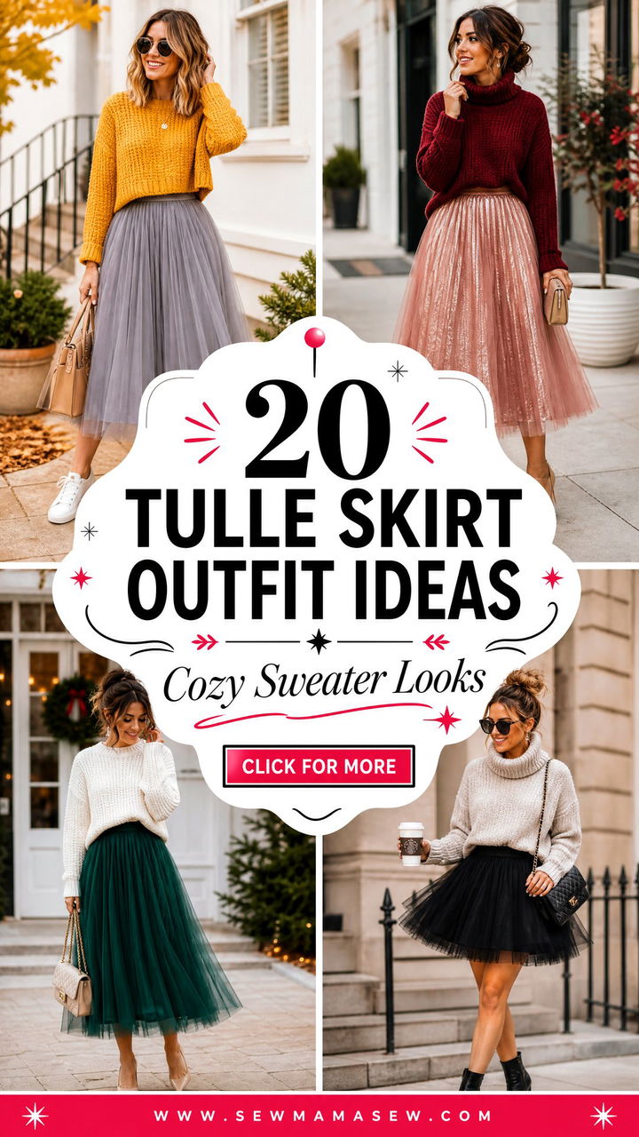 20 Tulle Skirt Outfit Ideas With a Sweater Cozy Looks - 20 Tulle Skirt Outfit Ideas With a Sweater: Cozy Looks