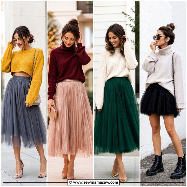 20 Tulle Skirt Outfit Ideas With a Sweater: Cozy Looks