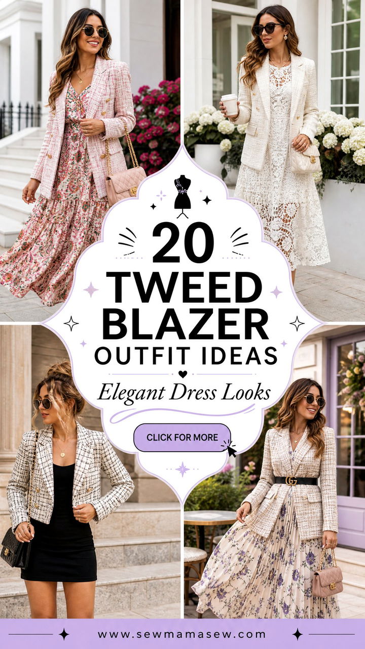 20 Tweed Blazer Outfit Ideas With a Dress Elegant Looks - 20 Tweed Blazer Outfit Ideas With a Dress: Elegant Looks