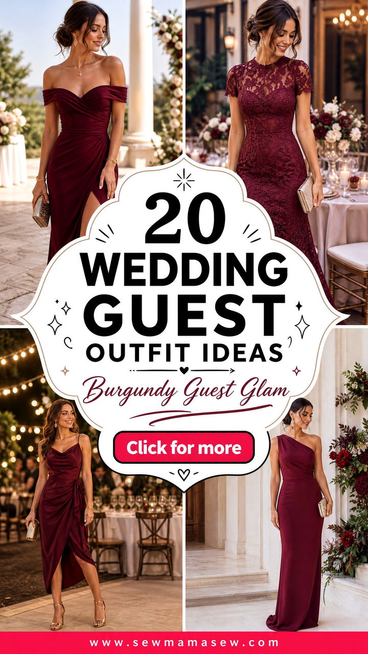 20 Wedding Guest Outfit Ideas Burgundy Dress 2026 Trends - 20 Wedding Guest Outfit Ideas Burgundy Dress 2026 Trends