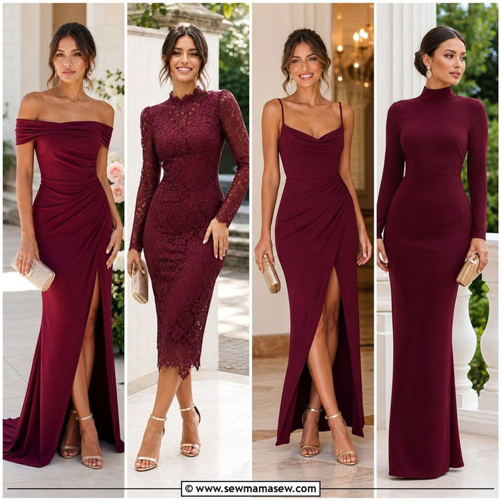 20 Wedding Guest Outfit Ideas Burgundy Dress 2026 Trends
