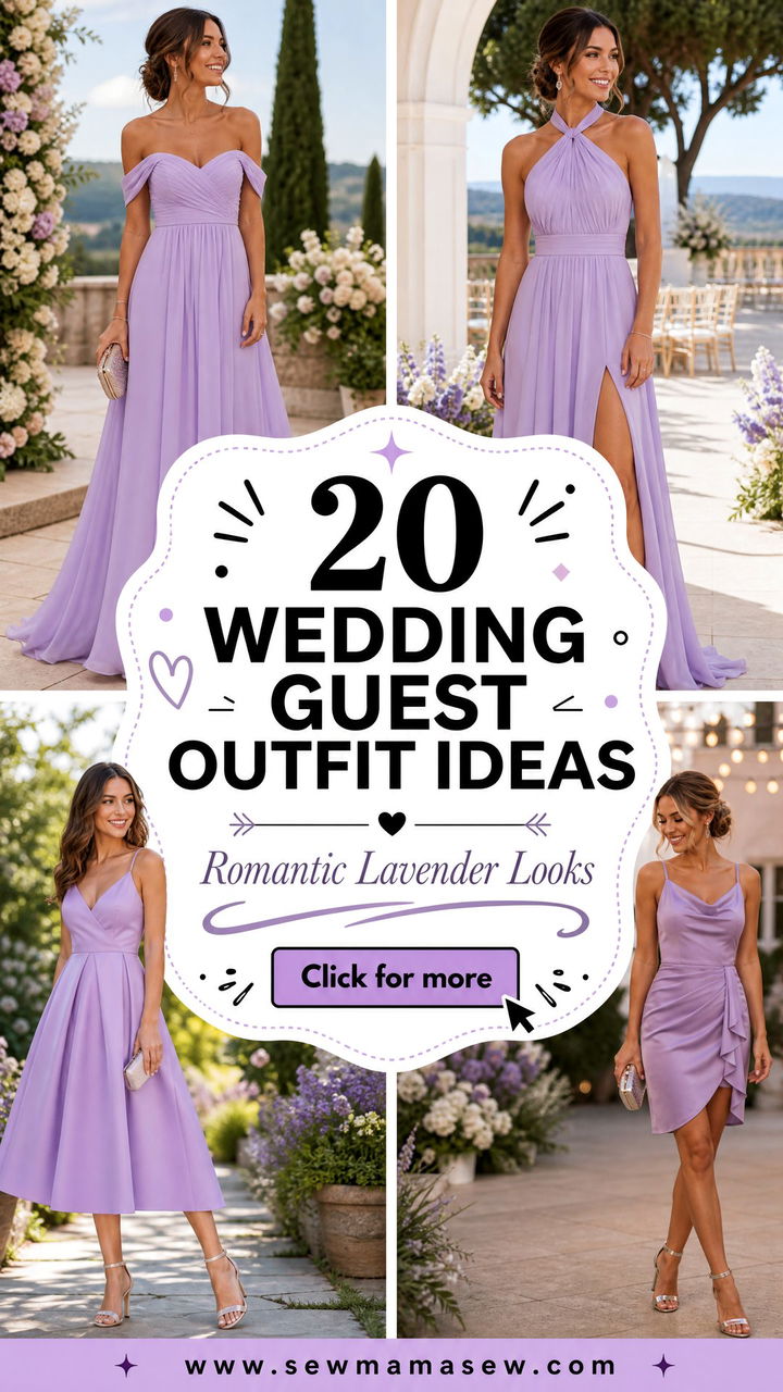 20 Wedding Guest Outfit Ideas Lavender Dress Romantic Looks - 20 Wedding Guest Outfit Ideas Lavender Dress: Romantic Looks