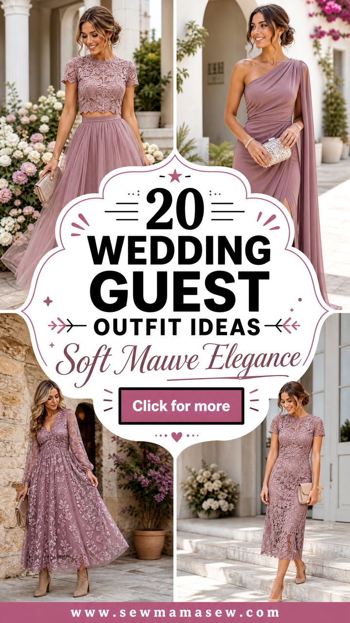 20 Wedding Guest Outfit Ideas Mauve Dress Soft Elegant Looks - 20 Wedding Guest Outfit Ideas Mauve Dress: Soft Elegant Looks