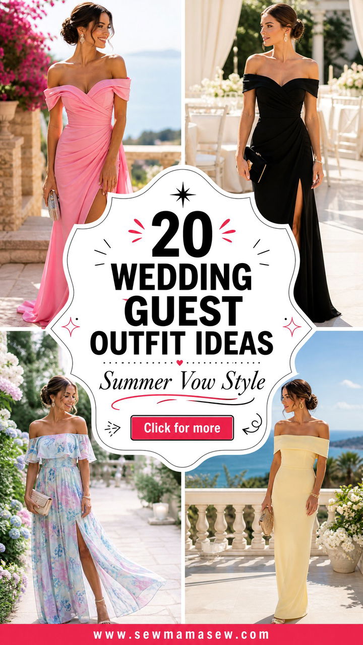20 Wedding Guest Outfit Ideas Off Shoulder Dress For Summer Vows - 20 Wedding Guest Outfit Ideas Off Shoulder Dress For Summer Vows