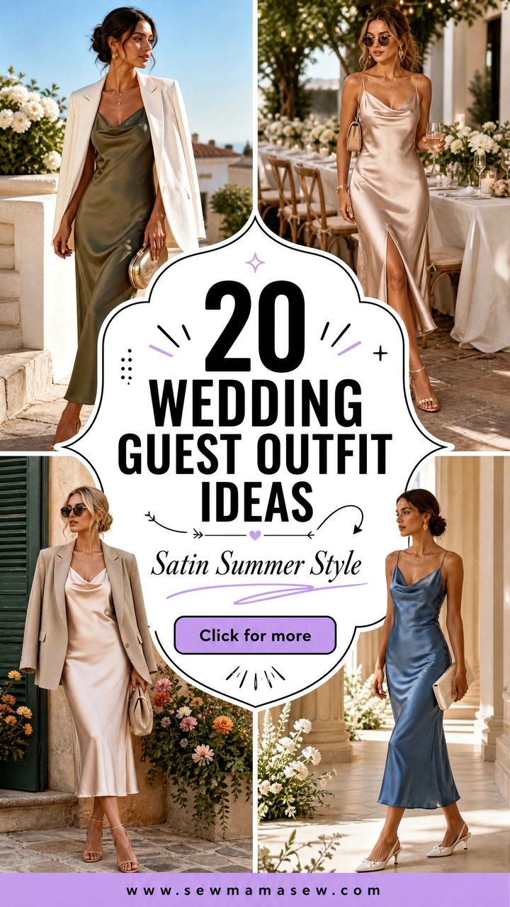 20 Wedding Guest Outfit Ideas Satin Slip Dress For Summer Style - 20 Wedding Guest Outfit Ideas Satin Slip Dress For Summer Style