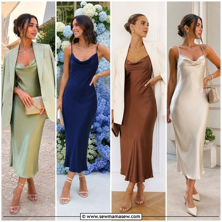 20 Wedding Guest Outfit Ideas Satin Slip Dress For Summer Style