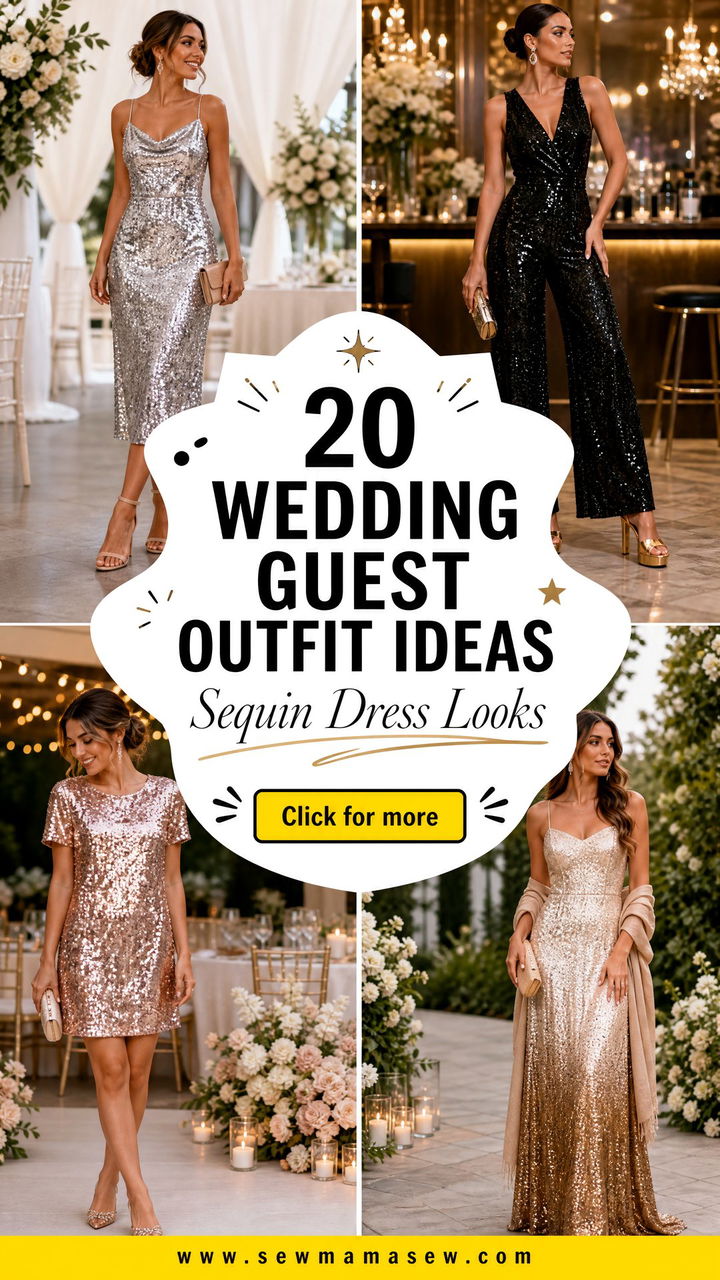20 Wedding Guest Outfit Ideas Sequin Dress Looks - 20 Wedding Guest Outfit Ideas Sequin Dress Looks