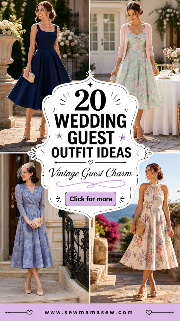 20 Wedding Guest Outfit Ideas Tea Length Dress For Vintage Charm - 20 Wedding Guest Outfit Ideas Tea Length Dress For Vintage Charm