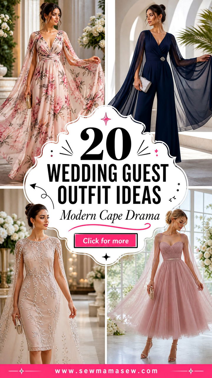 20 Wedding Guest Outfit Ideas With Cape Sleeves For Modern Drama - 20 Wedding Guest Outfit Ideas With Cape Sleeves For Modern Drama