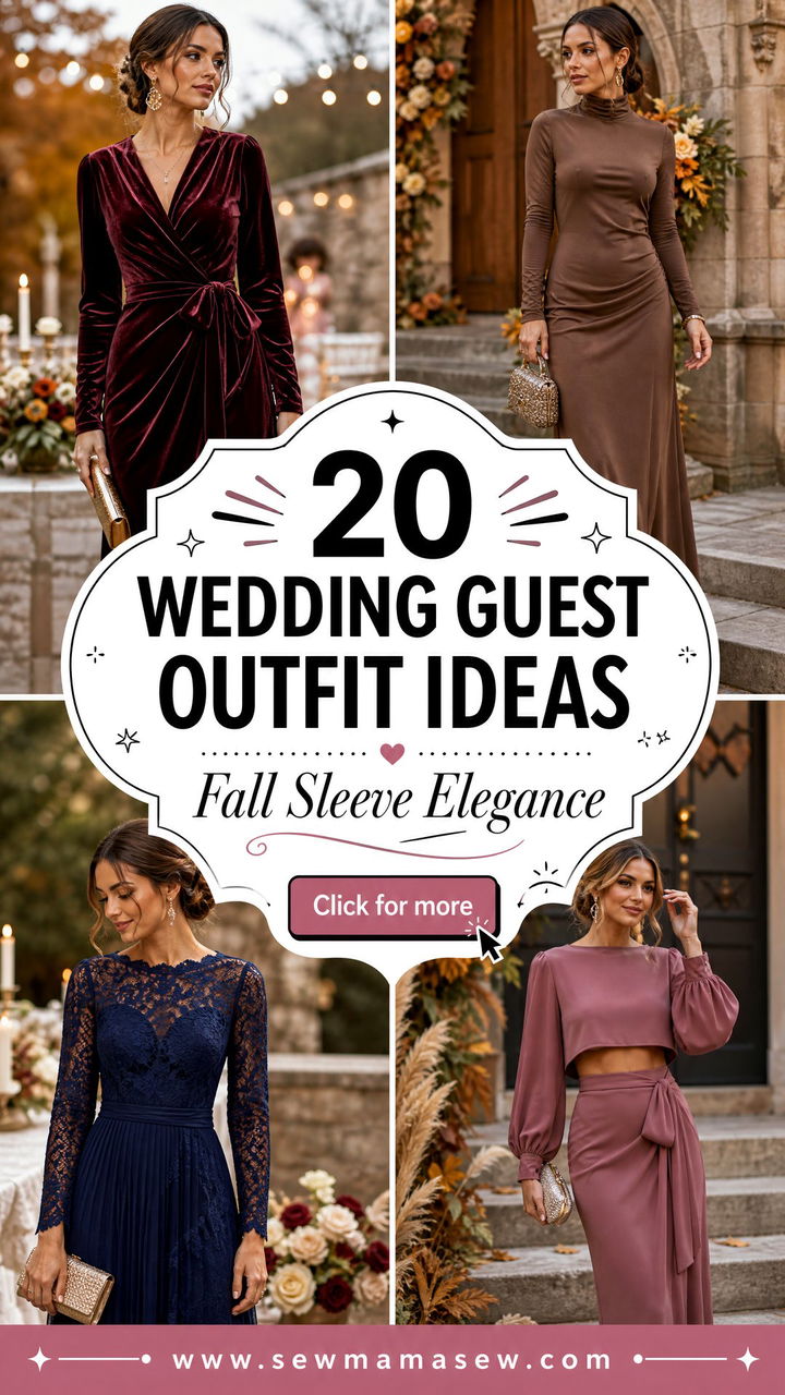 20 Wedding Guest Outfit Ideas With Long Sleeves For Fall Weddings - 20 Wedding Guest Outfit Ideas With Long Sleeves For Fall Weddings