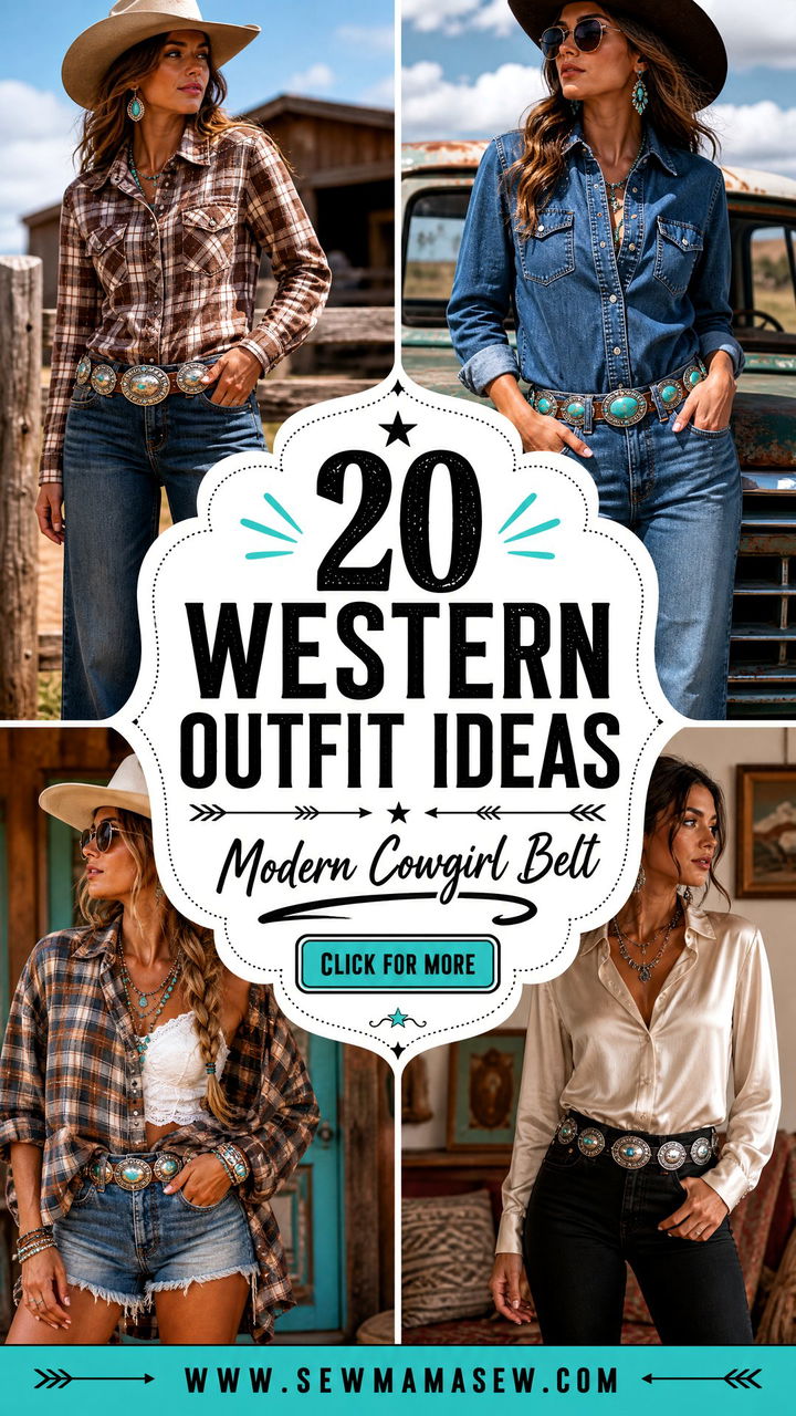 20 Western Outfit Ideas With Concho Belt For Modern Cowgirls - 20 Western Outfit Ideas With Concho Belt For Modern Cowgirls
