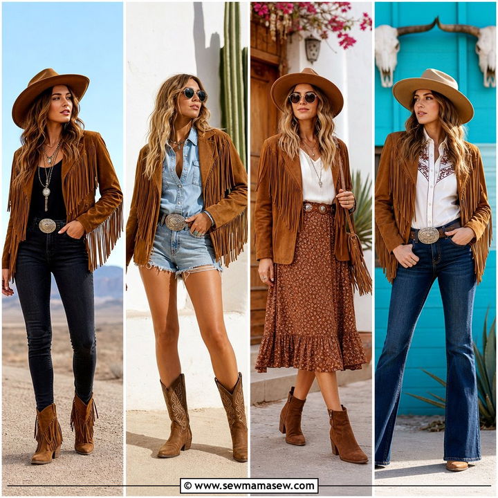 20 Western Outfit Ideas With Fringe Leather Jacket For Rodeos