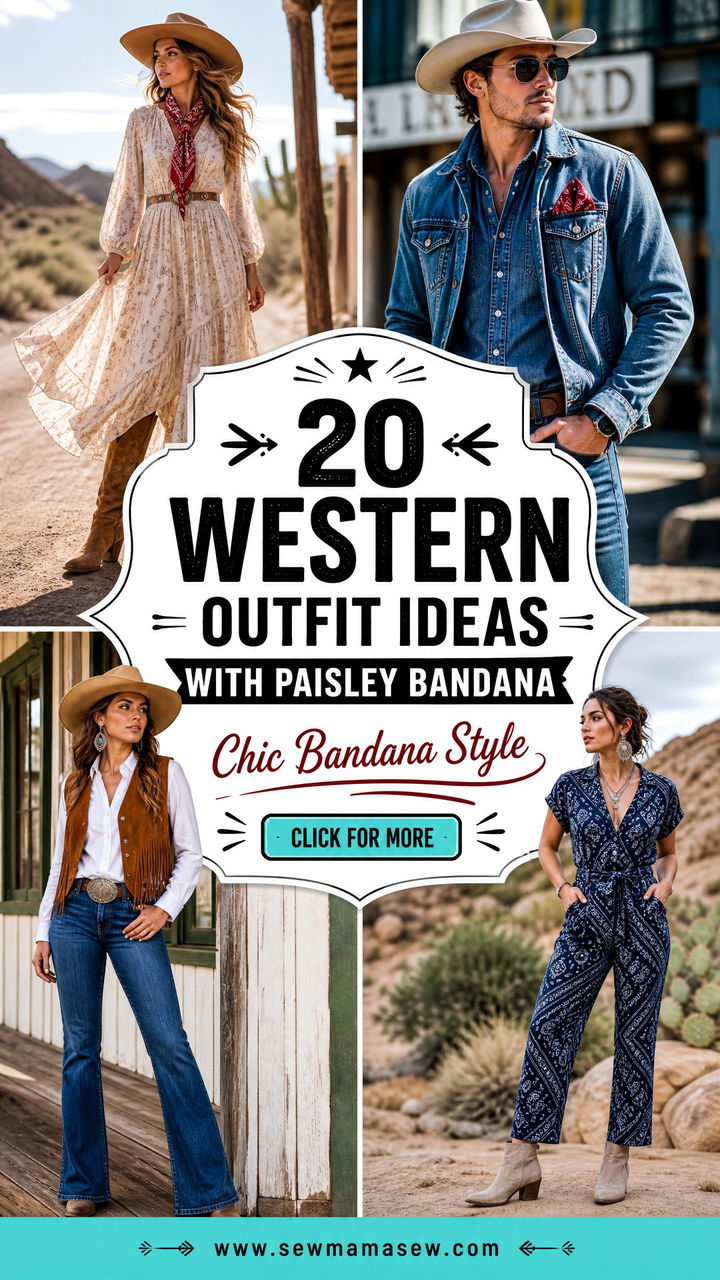 20 Western Outfit Ideas With Paisley Bandana for Chic Looks - 20 Western Outfit Ideas With Paisley Bandana for Chic Looks