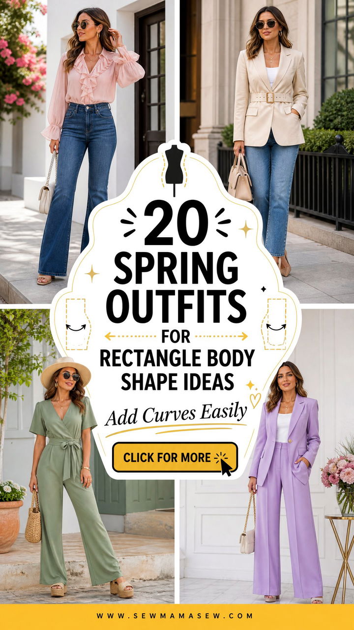 20 spring outfits for rectangle body shape to Add Curves - 20 spring outfits for rectangle body shape to Add Curves