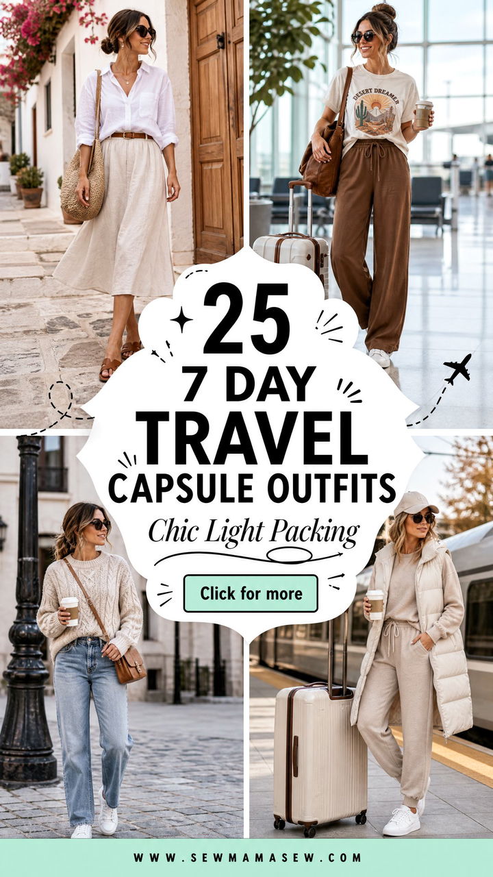 25 7 Day Travel Capsule Outfits for Chic Light Packing - 25 7 Day Travel Capsule Outfits for Chic Light Packing