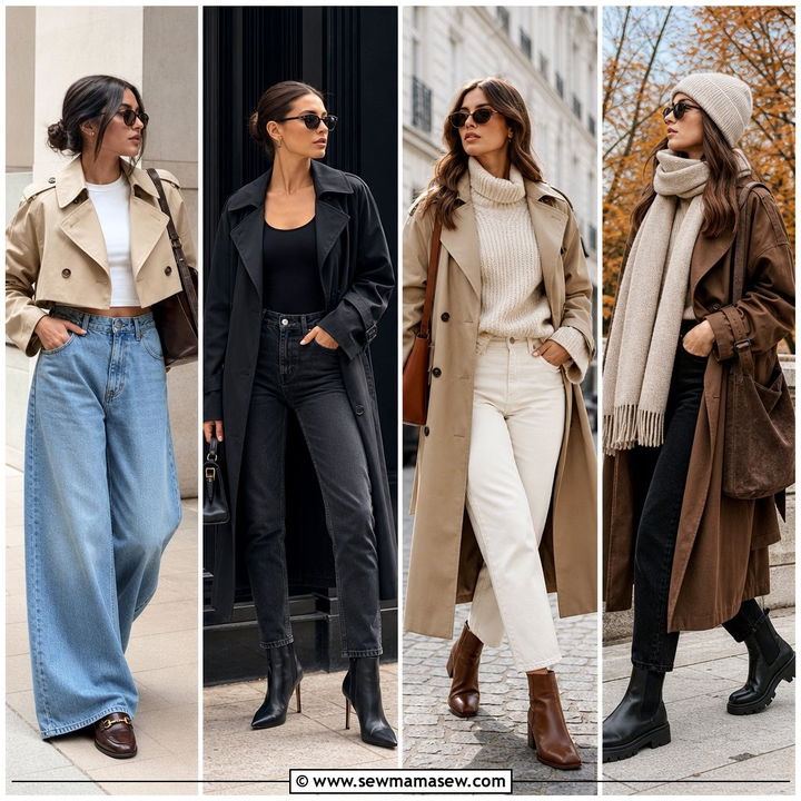 25 Baggy Jeans Outfit Ideas With A Trench Coat For Chic Layers