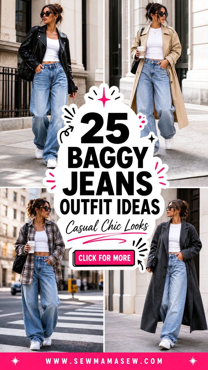 25 Baggy Jeans Outfit Ideas With White Sneakers for Casual Chic - 25 Baggy Jeans Outfit Ideas With White Sneakers for Casual Chic