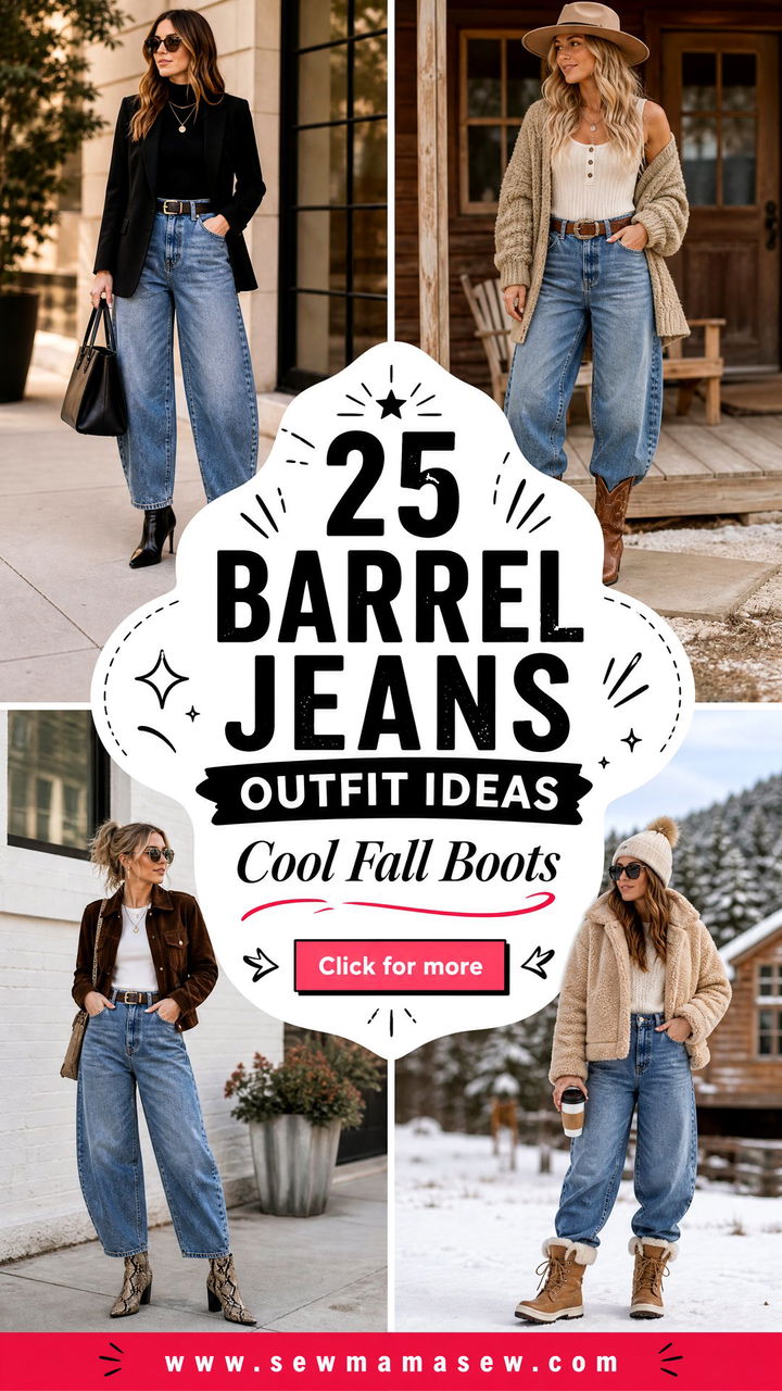 25 Barrel Jeans Outfit Ideas With Boots for Cool Fall Style - 25 Barrel Jeans Outfit Ideas With Boots for Cool Fall Style