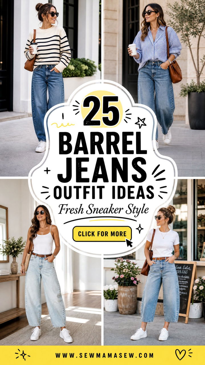 25 Barrel Jeans Outfit Ideas With White Sneakers to Try Now - 25 Barrel Jeans Outfit Ideas With White Sneakers to Try Now