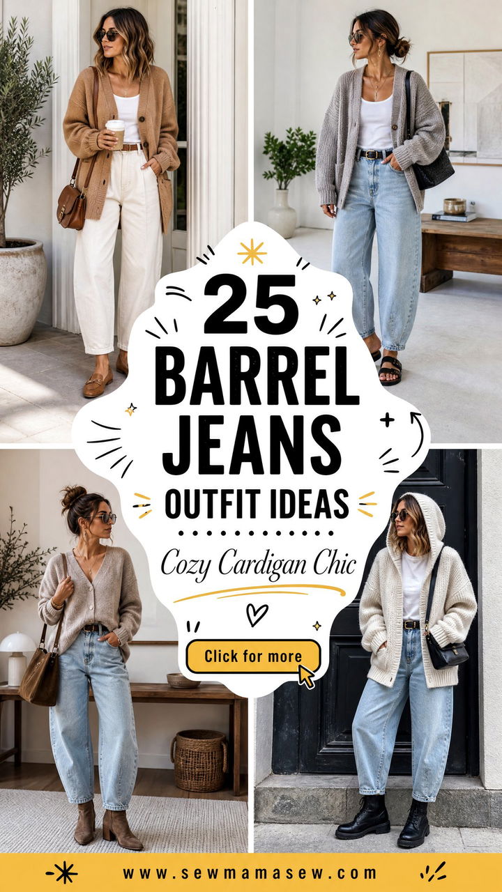 25 Barrel Jeans Outfit Ideas With a Cardigan for Cozy Chic - 25 Barrel Jeans Outfit Ideas With a Cardigan for Cozy Chic