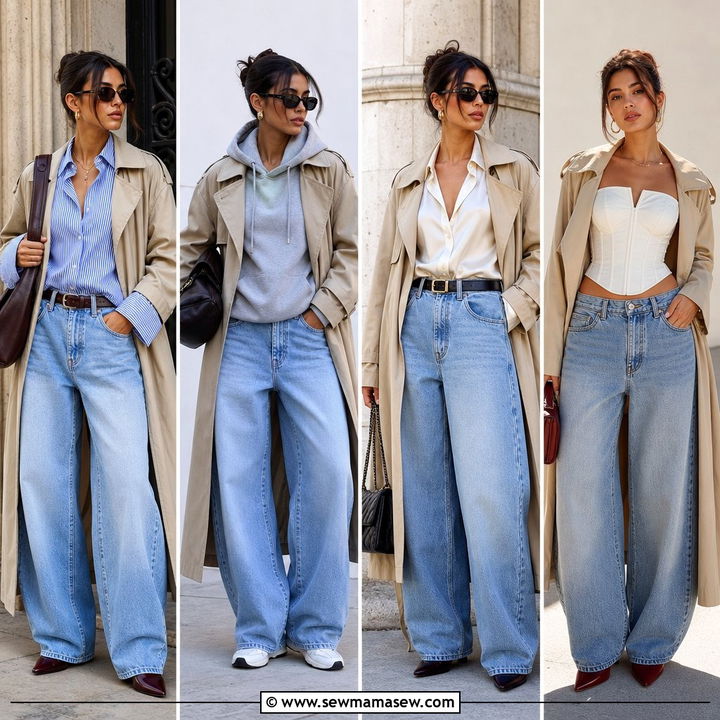 25 Barrel Jeans Outfit Ideas With a Trench Coat for Chic Days