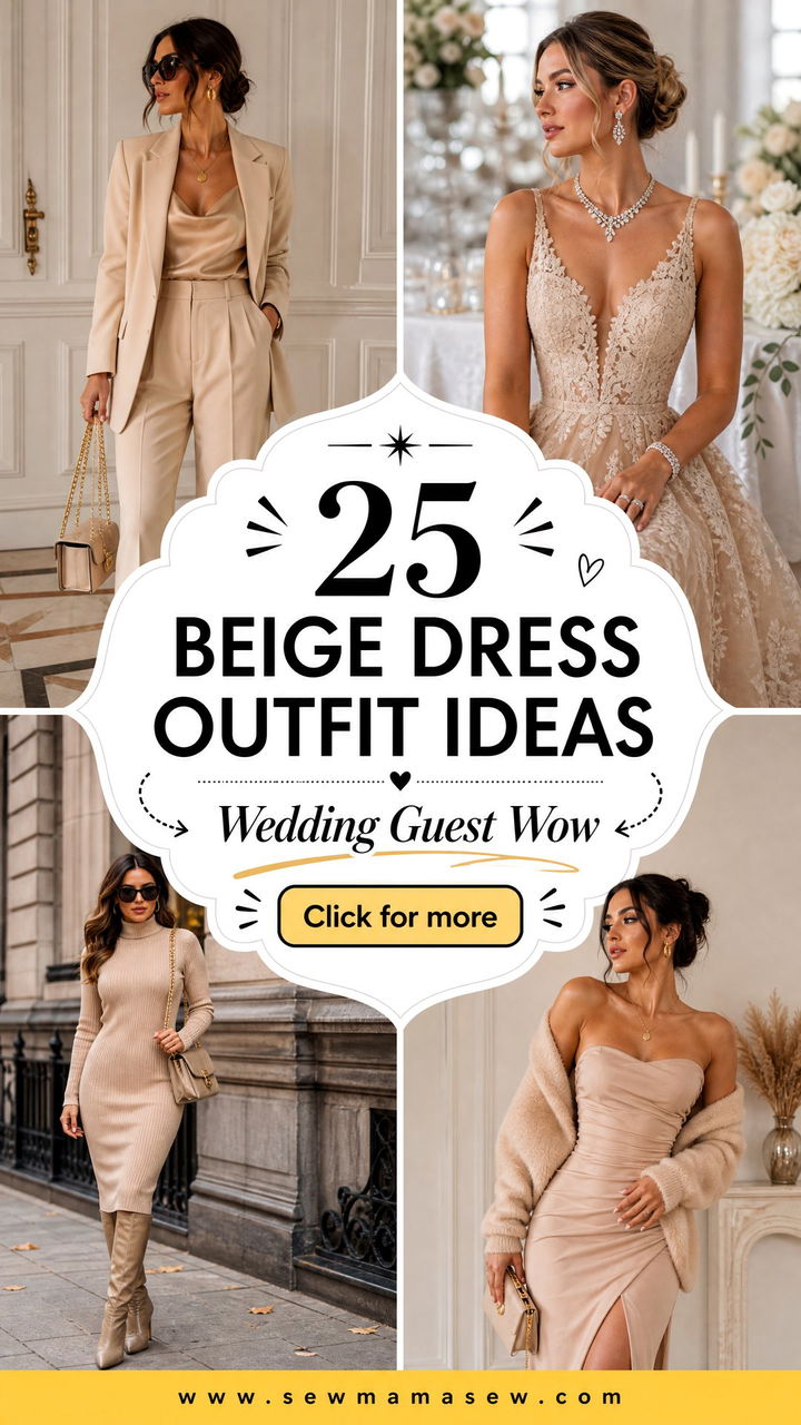 25 Beige Dress Outfit Ideas for Wedding Guest Looks That Wow - 25 Beige Dress Outfit Ideas for Wedding Guest Looks That Wow