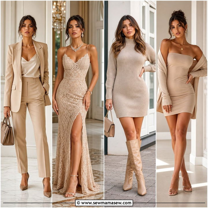 25 Beige Dress Outfit Ideas for Wedding Guest Looks That Wow