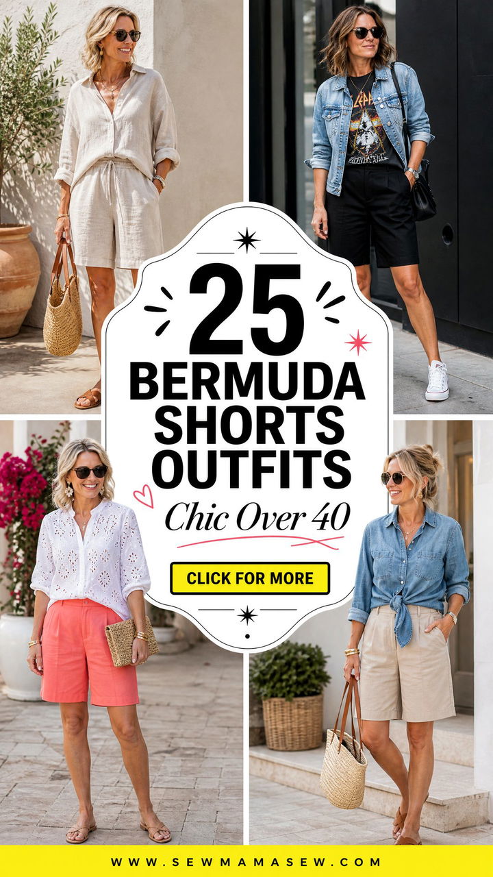 25 Bermuda Shorts Outfits for Women Over 40 Chic Looks - 25 Bermuda Shorts Outfits for Women Over 40: Chic Looks