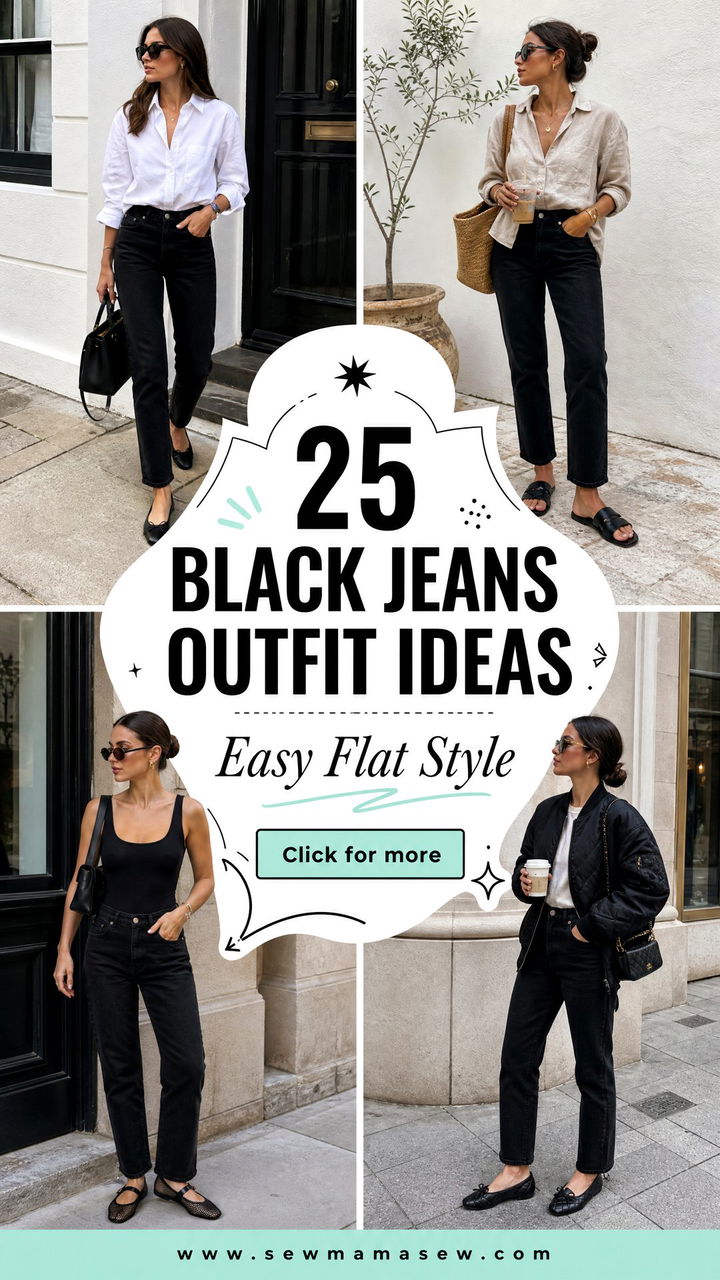 25 Black Jeans Outfit Ideas With Flats for Easy Style - 25 Black Jeans Outfit Ideas With Flats for Easy Style