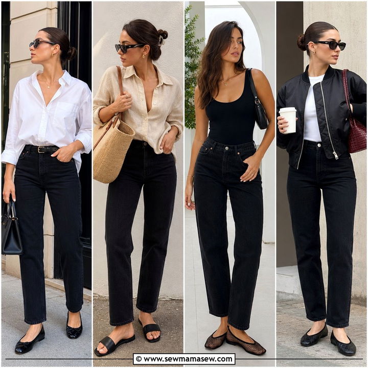 25 Black Jeans Outfit Ideas With Flats for Easy Style