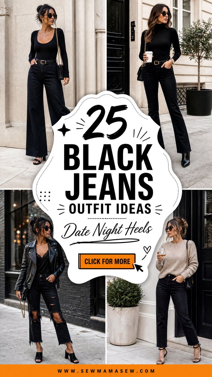 25 Black Jeans Outfit Ideas With Heels for Date Nights - 25 Black Jeans Outfit Ideas With Heels for Date Nights