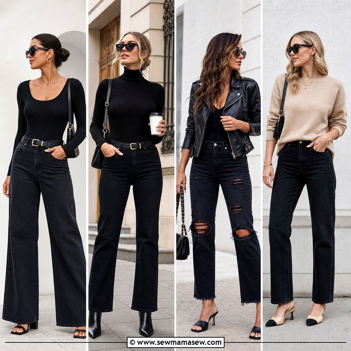 25 Black Jeans Outfit Ideas With Heels for Date Nights