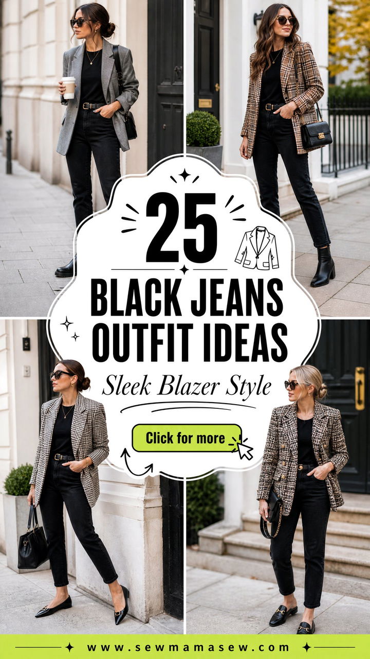 25 Black Jeans Outfit Ideas With a Blazer for Sleek Style - 25 Black Jeans Outfit Ideas With a Blazer for Sleek Style