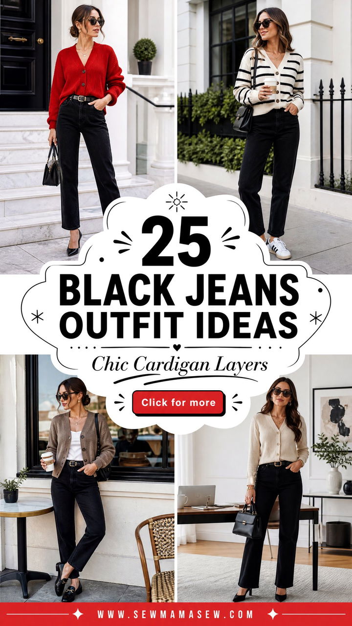 25 Black Jeans Outfit Ideas With a Cardigan for Chic Layers - 25 Black Jeans Outfit Ideas With a Cardigan for Chic Layers