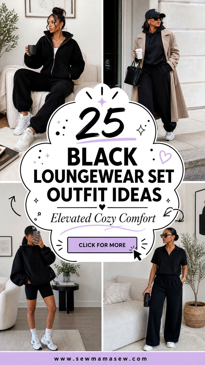 25 Black Loungewear Set Outfit Ideas for Elevated Comfort - 25 Black Loungewear Set Outfit Ideas for Elevated Comfort