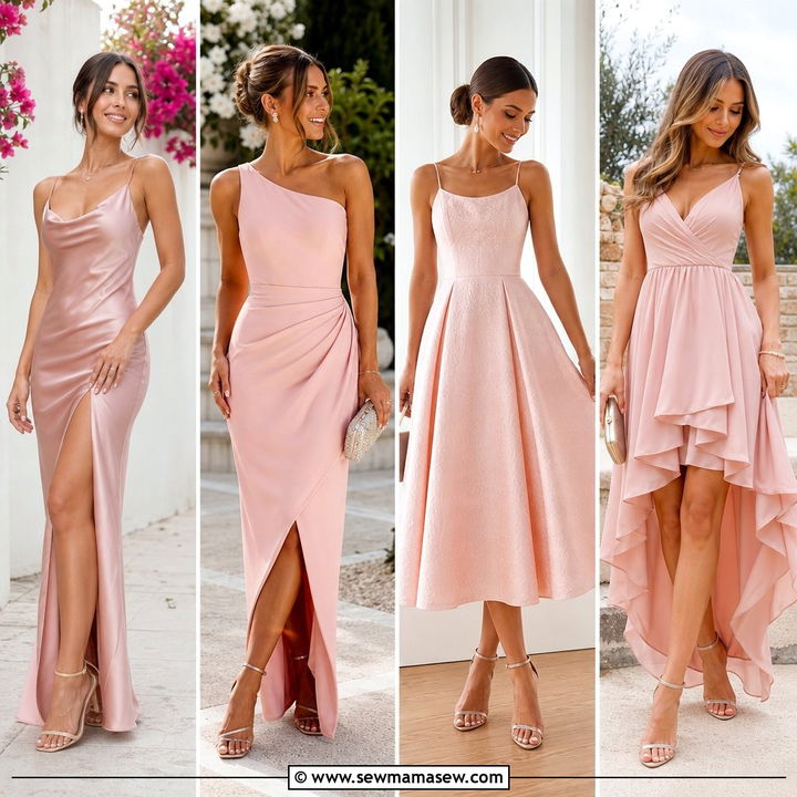 25 Blush Wedding Guest Dress Outfit Ideas for Romance