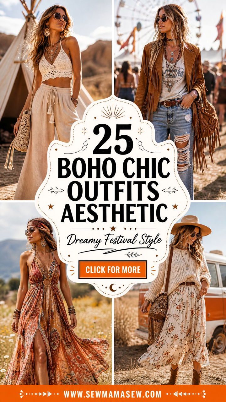 25 Boho Chic Outfits Aesthetic for Dreamy Festival Style - 25 Boho Chic Outfits Aesthetic for Dreamy Festival Style