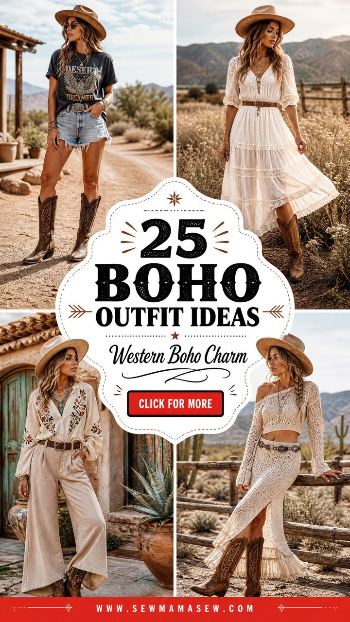 25 Boho Outfit Ideas With Cowboy Boots for Western Charm - 25 Boho Outfit Ideas With Cowboy Boots for Western Charm