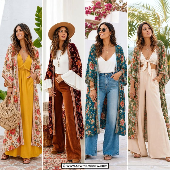 25 Boho Outfit Ideas With Kimono For Breezy Layers