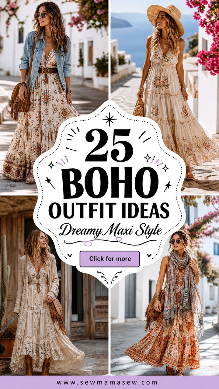 25 Boho Outfit Ideas With Maxi Dress For Dreamy Style - 25 Boho Outfit Ideas With Maxi Dress For Dreamy Style
