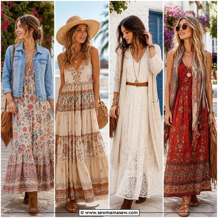 25 Boho Outfit Ideas With Maxi Dress For Dreamy Style