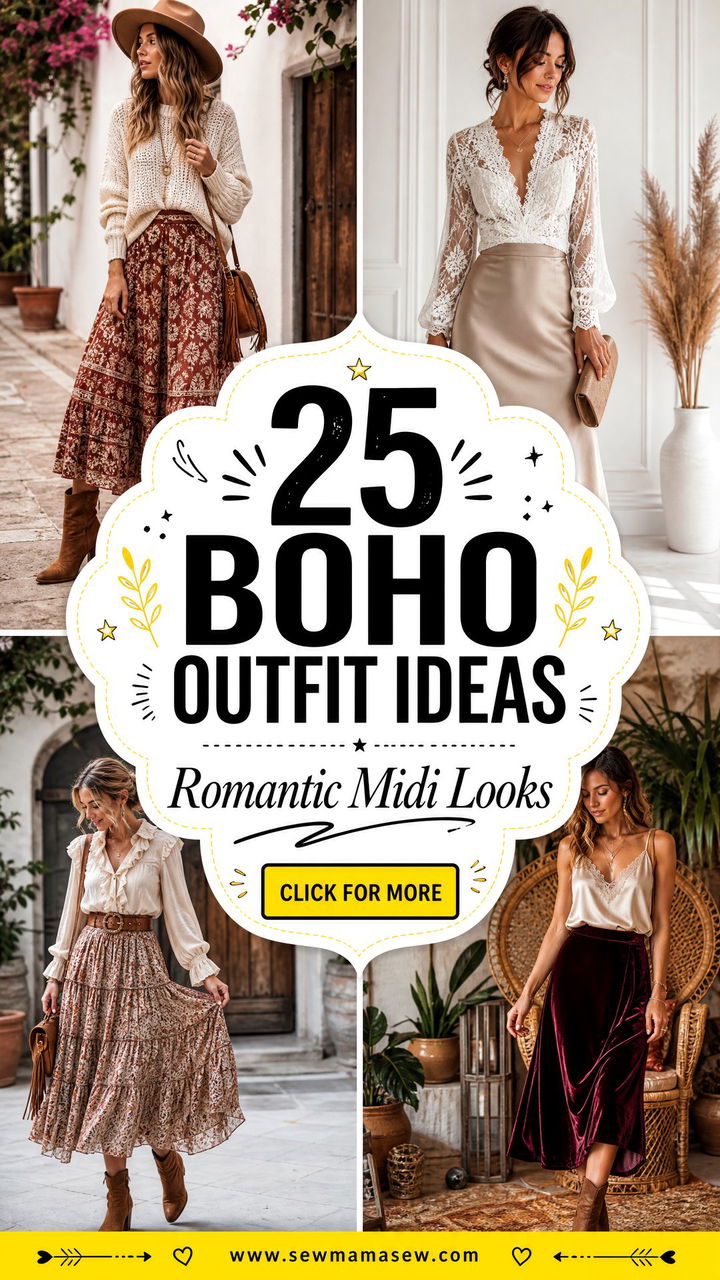 25 Boho Outfit Ideas With Midi Skirt For Romantic Looks - 25 Boho Outfit Ideas With Midi Skirt For Romantic Looks