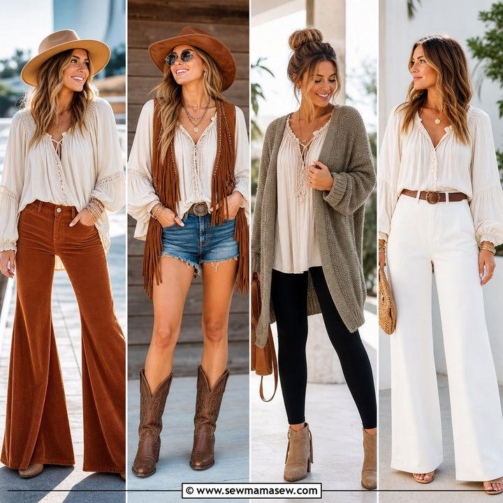 25 Boho Outfit Ideas With Peasant Blouse For Easy Charm