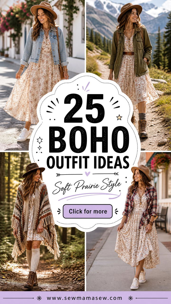 25 Boho Outfit Ideas With Prairie Dress For Soft Style - 25 Boho Outfit Ideas With Prairie Dress For Soft Style