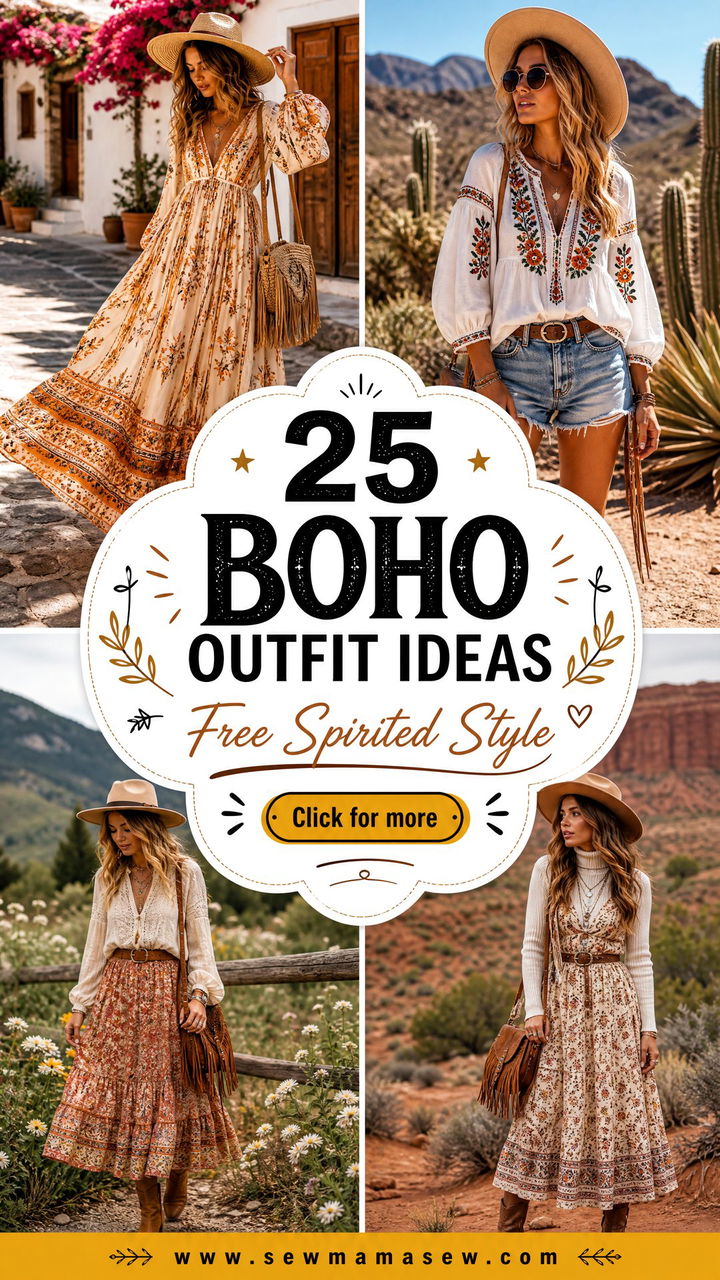 25 Boho Outfit Ideas With Wide Brim Hat for Free-Spirited Style - 25 Boho Outfit Ideas With Wide Brim Hat for Free-Spirited Style