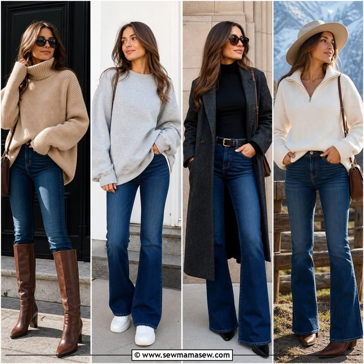 25 Bootcut Jeans Outfit Ideas With a Sweater for Cozy Style