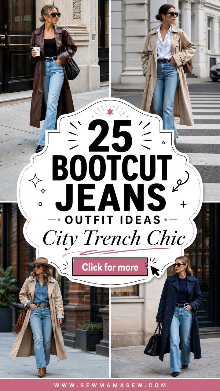 25 Bootcut Jeans Outfit Ideas With a Trench Coat for City Chic - 25 Bootcut Jeans Outfit Ideas With a Trench Coat for City Chic